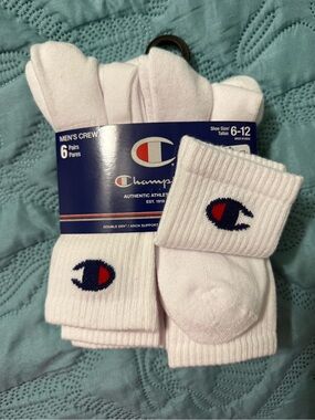Champion White Men's Crew Socks - Pack of 6